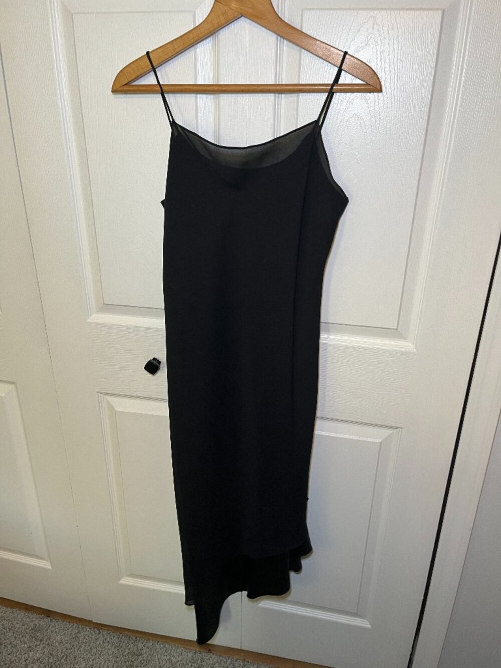 Black Slip Dress Midi Spaghetti Strap Size 10